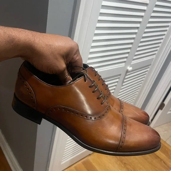 Paul Evans Tan/Brown Leather Shoes Sz 9.5 - Picture 7 of 15